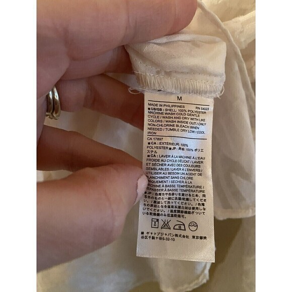 Banana Republic Long-Sleeve White Sheer Top. Sz.M - Picture 5 of 5